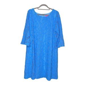 Lilly Pulitzer Dress Blue Sleeve XXL NWT